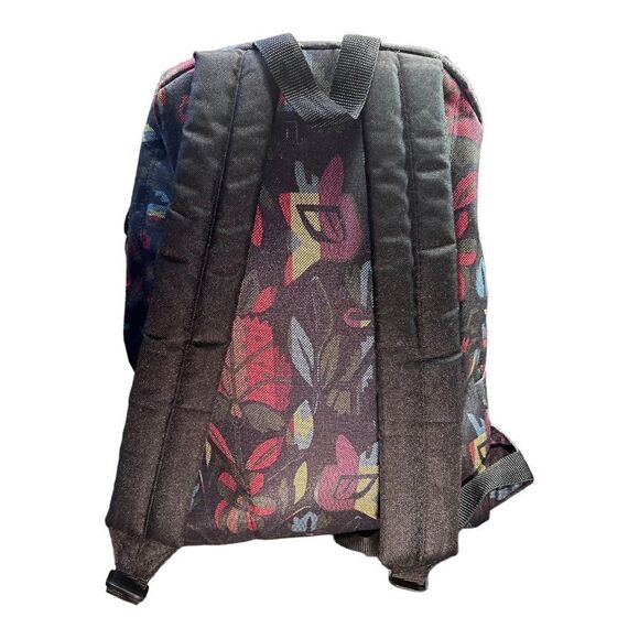 VANS BackPack BookBag Back To School Abstract Floral Leather Accent - Picture 3 of 10